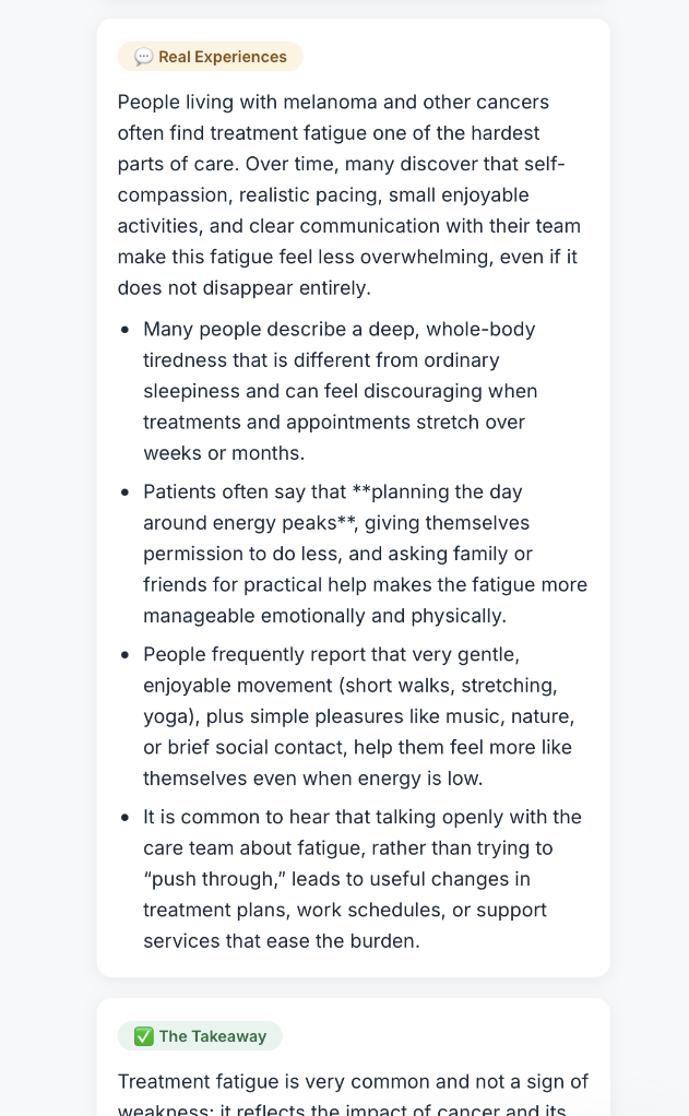 Real Experiences section of an AI answer